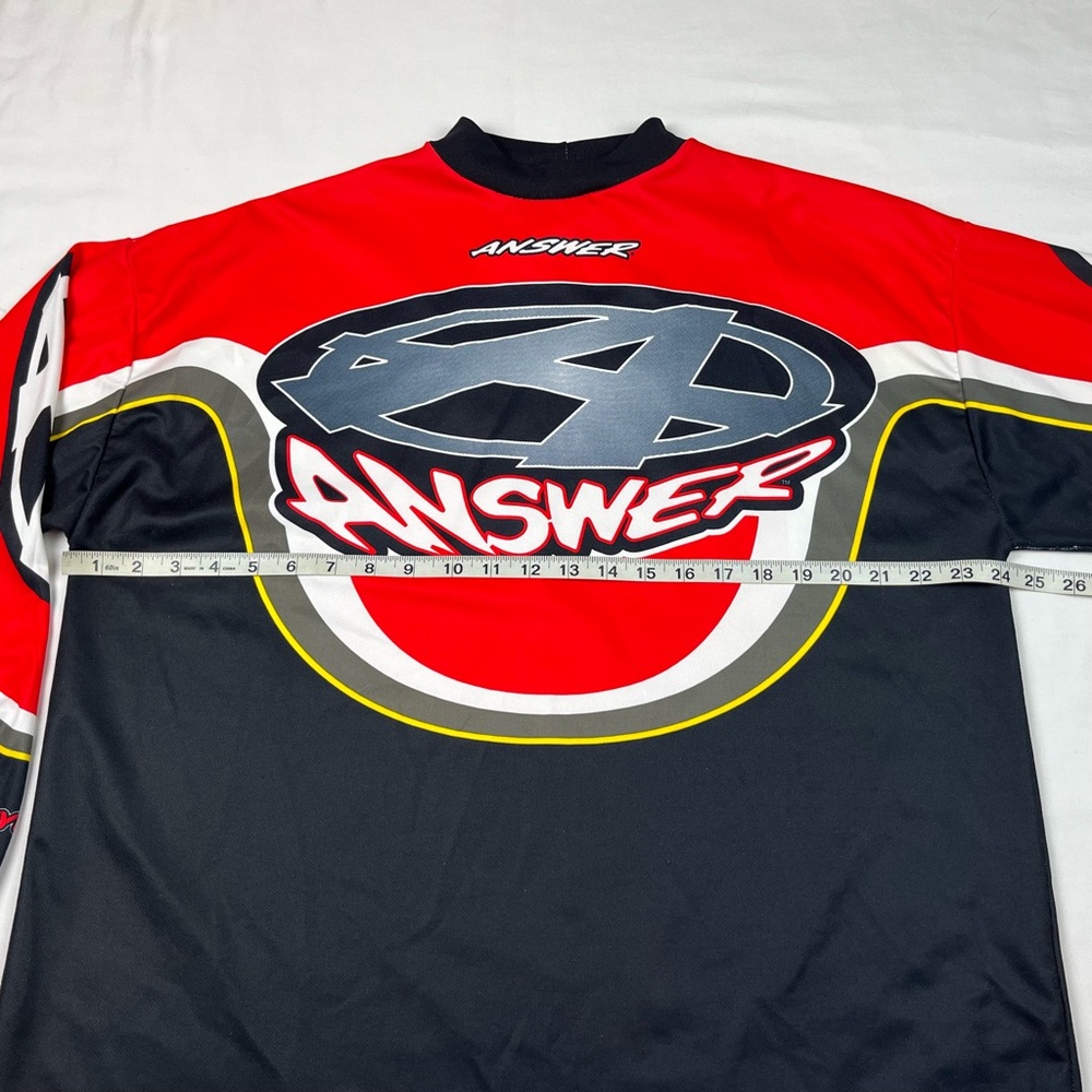 Vtg Answer Mens BMX Motocross Jersey XL 90s Red/Black Mock Neck A9 - Picture 9 of 10